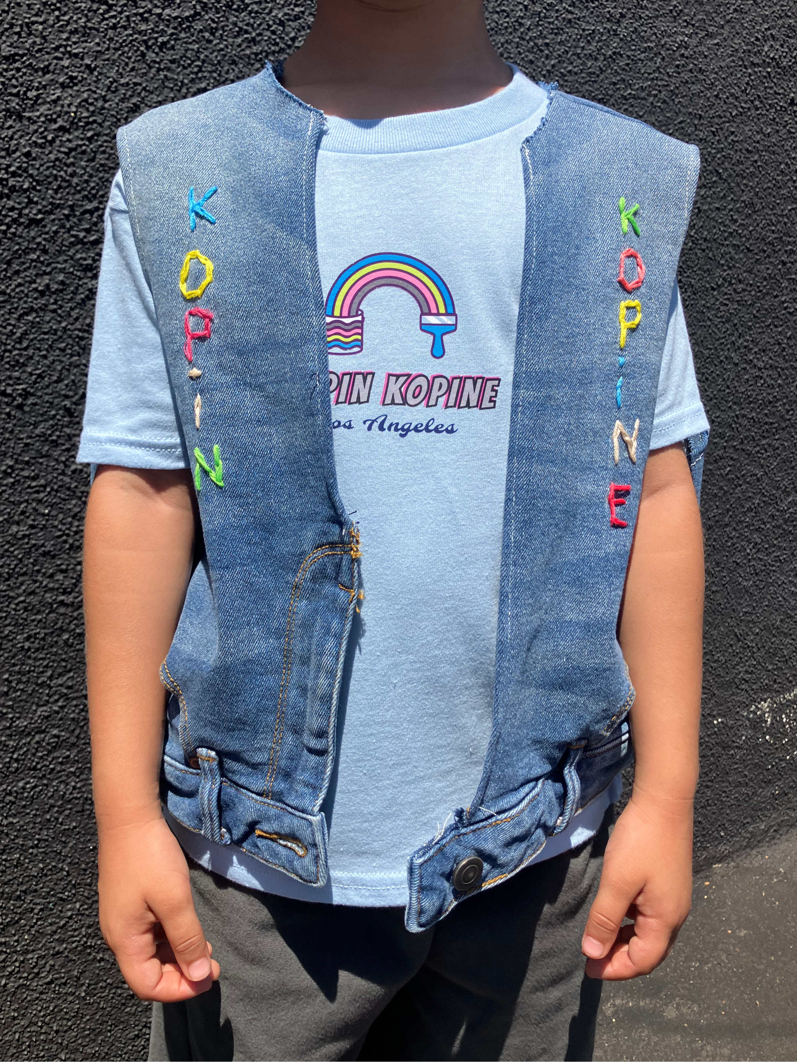Denim Rainbow Vest