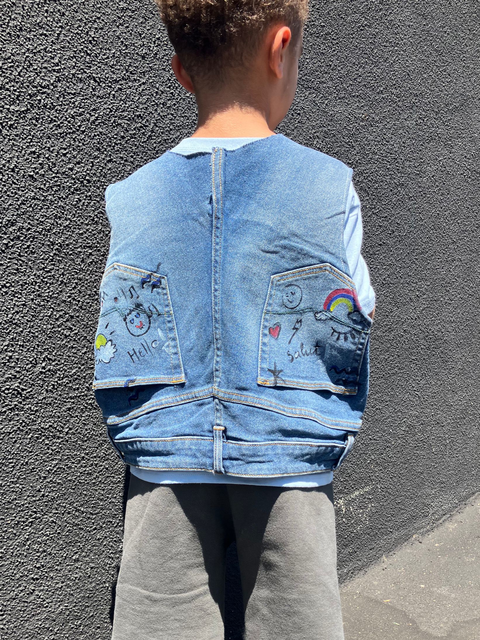 Denim Rainbow Vest