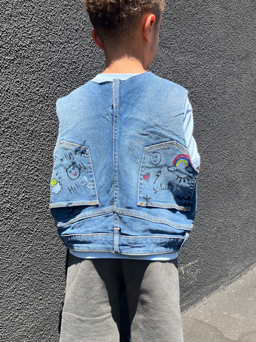Denim Rainbow Vest